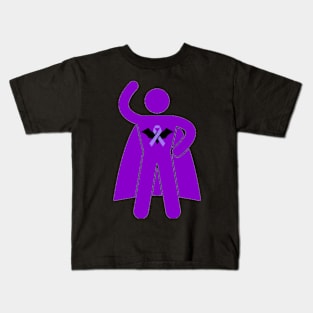 Bat Awareness Ribbon Superhero Man Silhouette 2 Kids T-Shirt